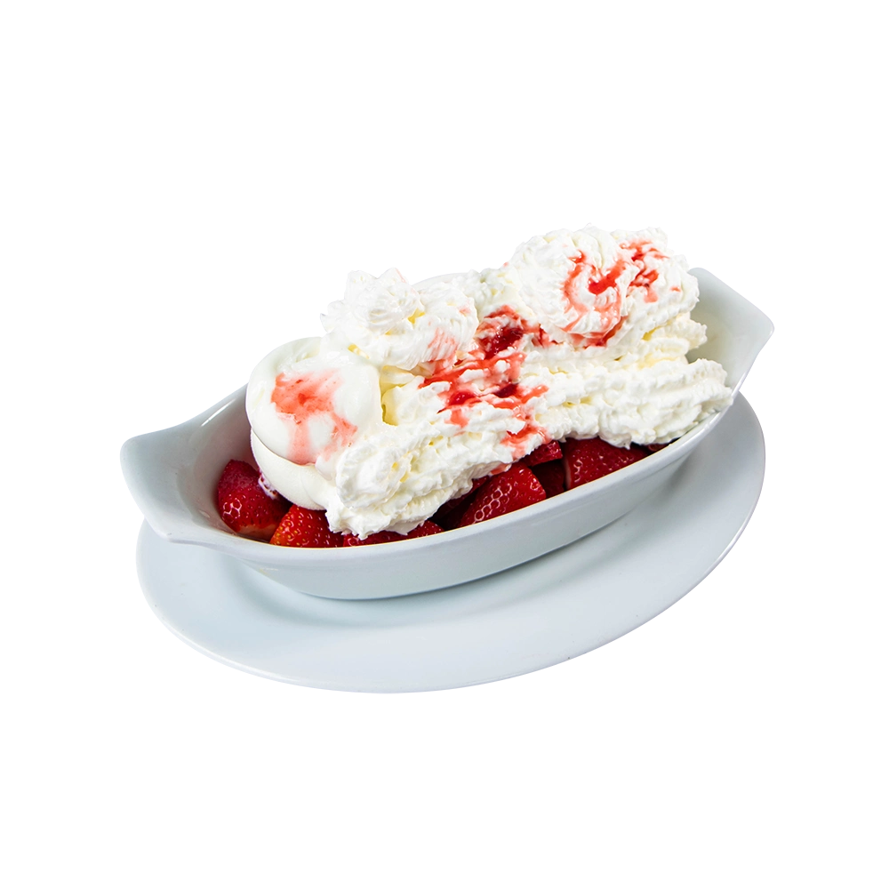Porción de fresas c/ helados y chant.